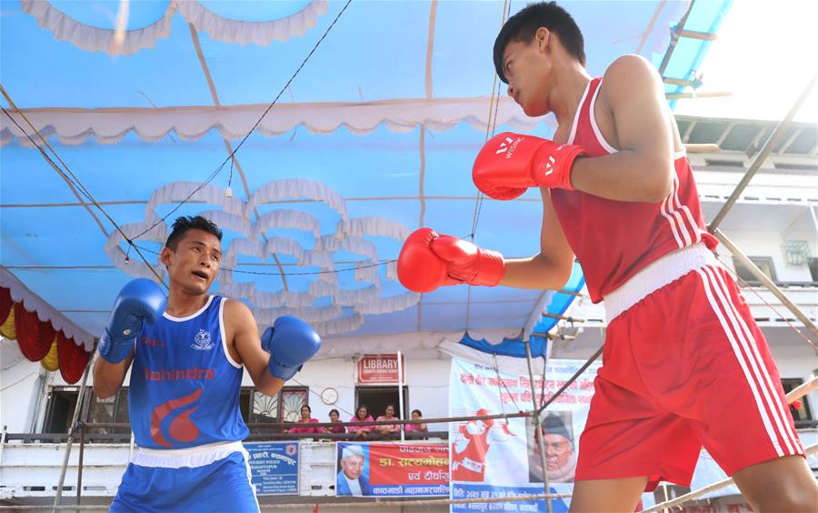 Players compete in National Level Open Boxing Competition in Nepal