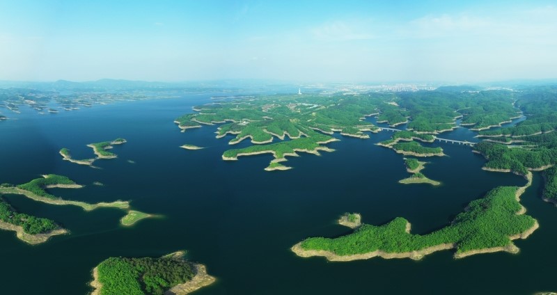 Emerald islands in Danjiangkou Reservoir area