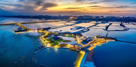 Salt Lake is illuminated by dazzling nightscape