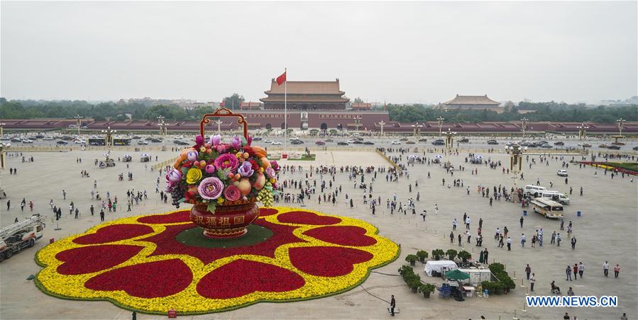 CHINA-BEIJING-TIANANMEN SQUARE-NATIONAL DAY-DECORATIONS