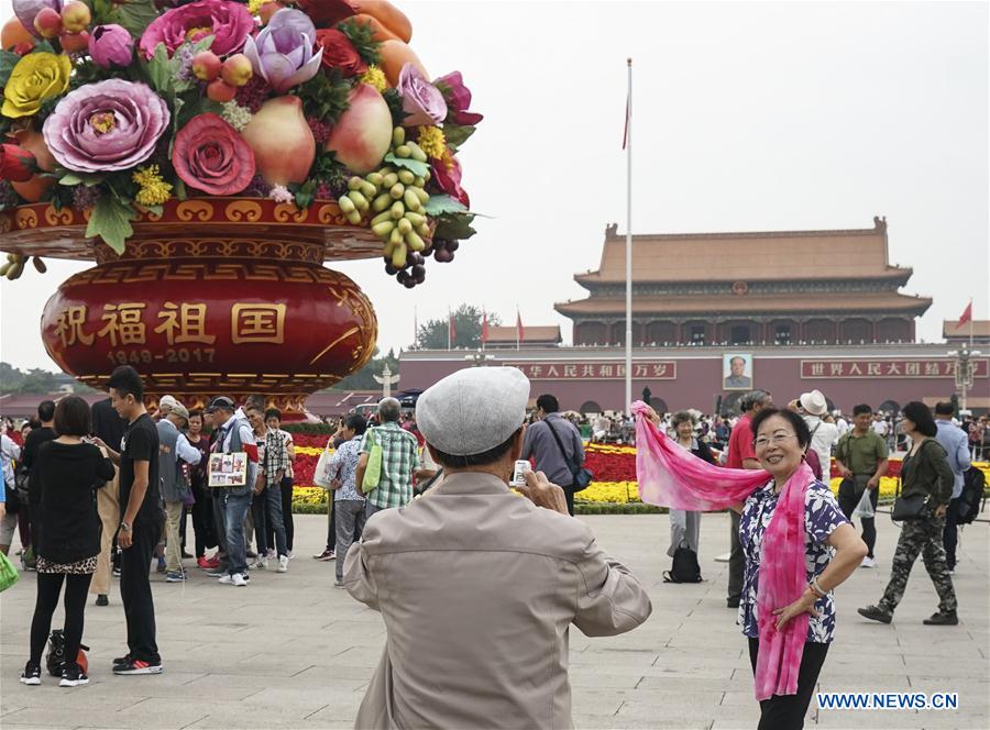 CHINA-BEIJING-TIANANMEN SQUARE-NATIONAL DAY-DECORATIONS