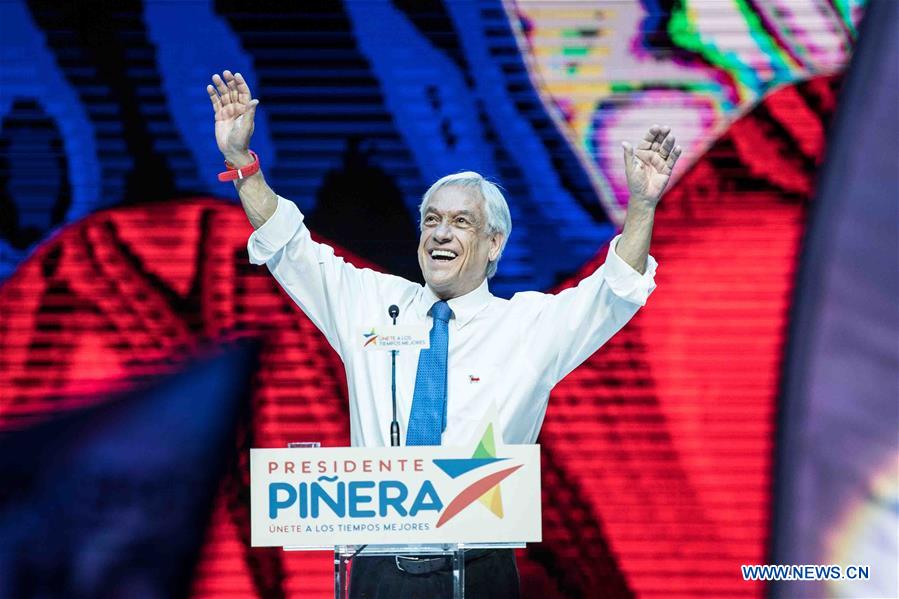 CHILE-SANTIAGO-PRESIDENTIAL ELECTIONS-PINERA-WINNING