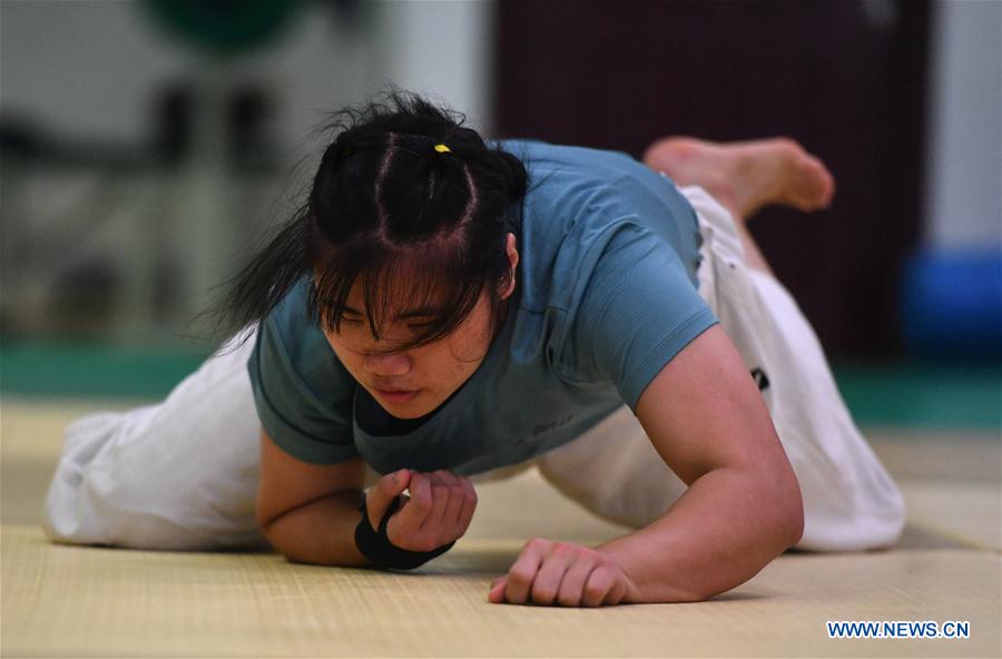 seven athletes of jiangxi judo team for visually impaired