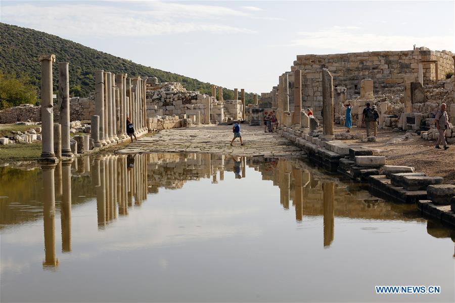 People visit ancient city of Patara in Turkey