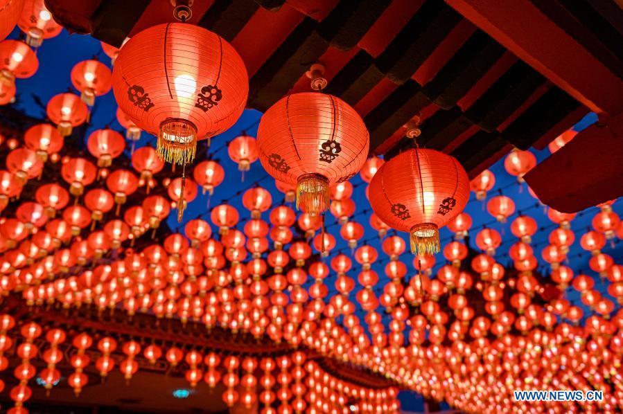 Red lanterns set for Chinese Lunar New Year in Kuala Lumpur, Malaysia