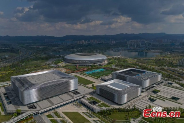 Aerial view of stadium for Chengdu World University Games